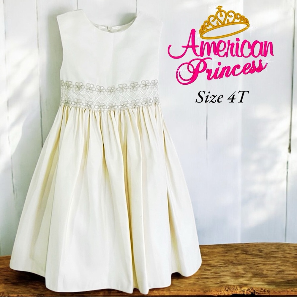 American Princess Ivory Beaded Waist Special Occasion Dress